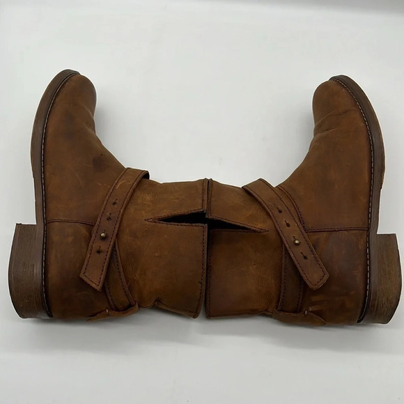 Madewell The Lowrider Biker Boot Weathered Leather in Apple Butter - Size 7 - Picture 5 of 10